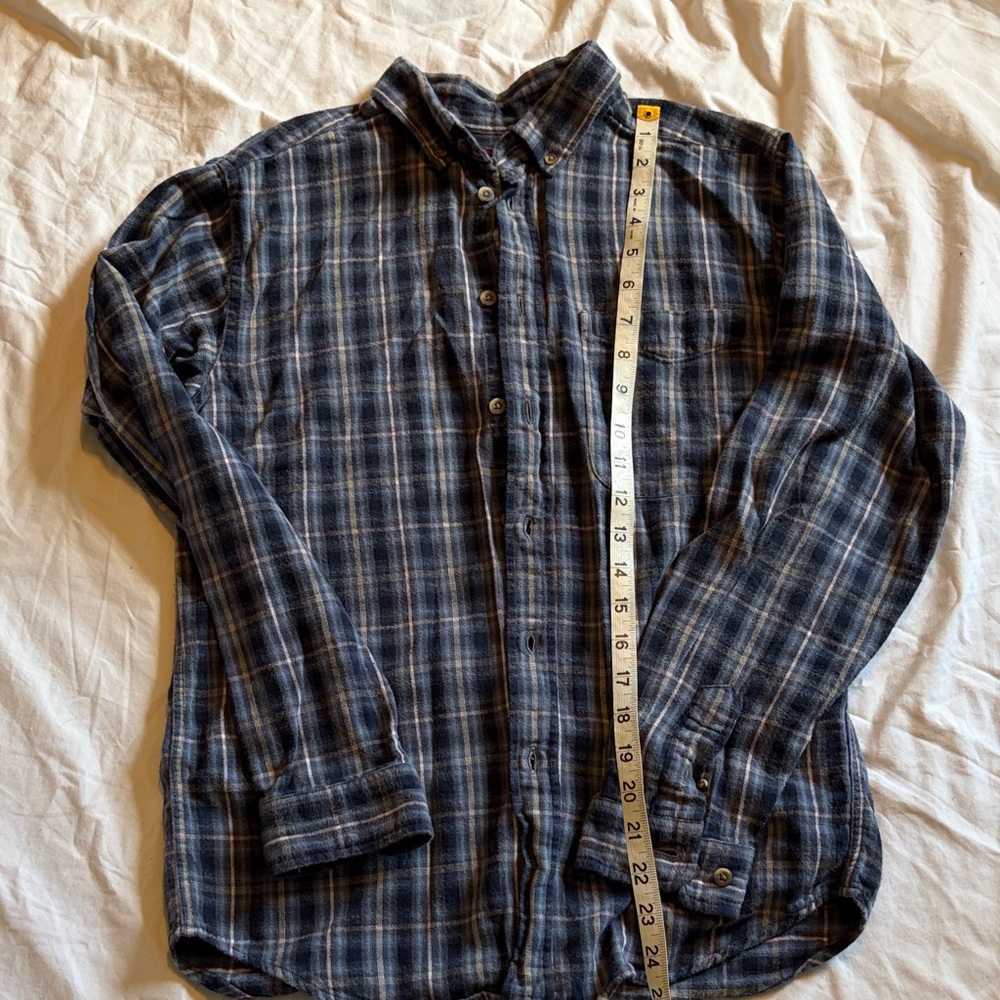 Class Club Navy and Gray Plaid Button-Down Shirt